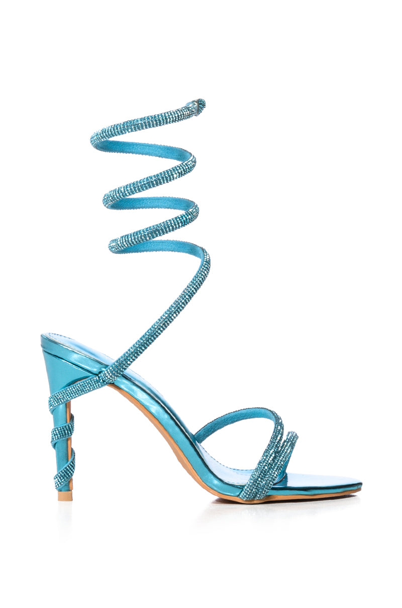 AZALEA WANG STHENO EMBELLISHED GLADIATOR SANDAL IN BLUE