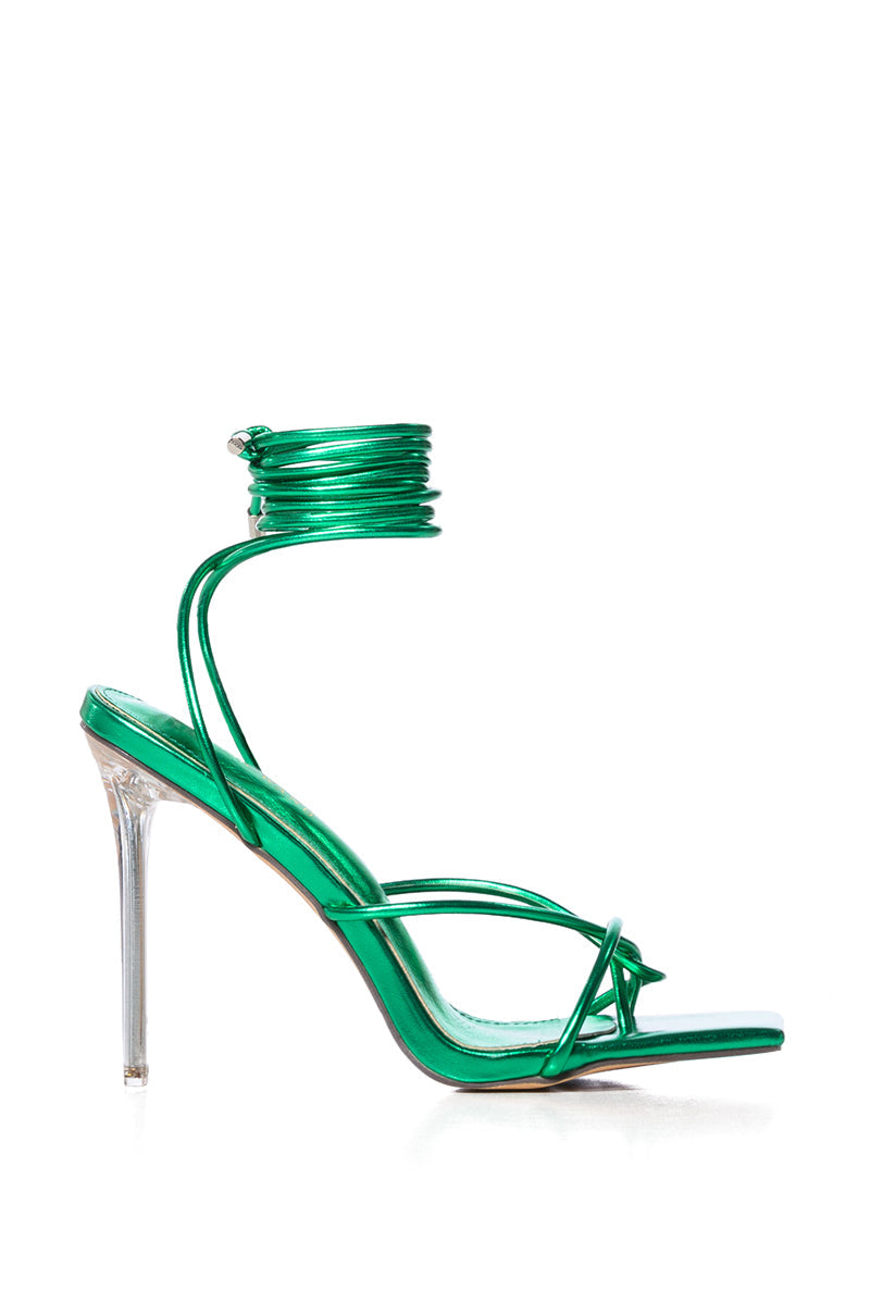 AZALEA WANG HYPER GREEN TIE SANDAL