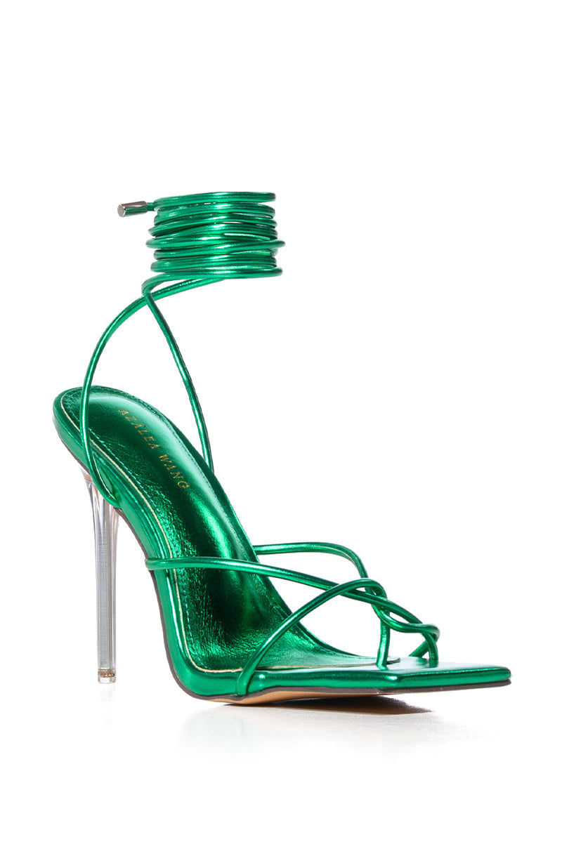 AZALEA WANG HYPER GREEN TIE SANDAL