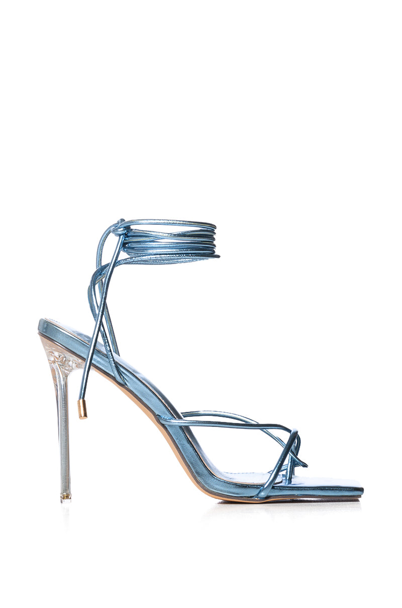 AZALEA WANG HYPER STILETTO SANDAL IN BLUE