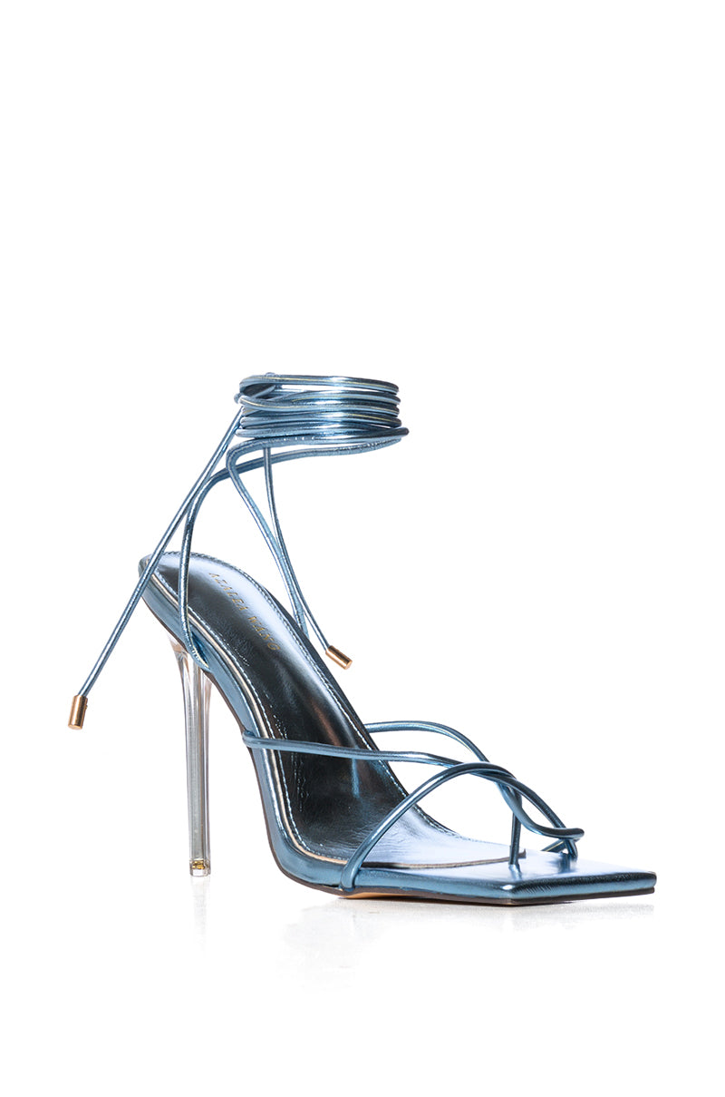 AZALEA WANG HYPER STILETTO SANDAL IN BLUE