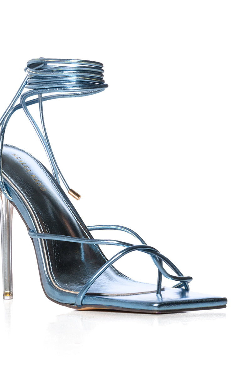 AZALEA WANG HYPER STILETTO SANDAL IN BLUE