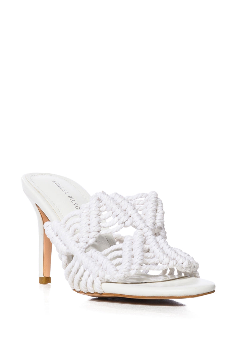 AZALEA WANG ASTER ROPE WOVEN SANDAL IN WHITE