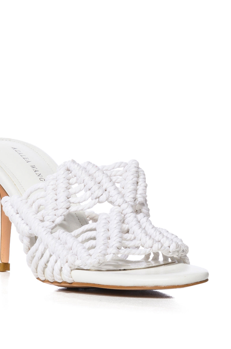 AZALEA WANG ASTER ROPE WOVEN SANDAL IN WHITE