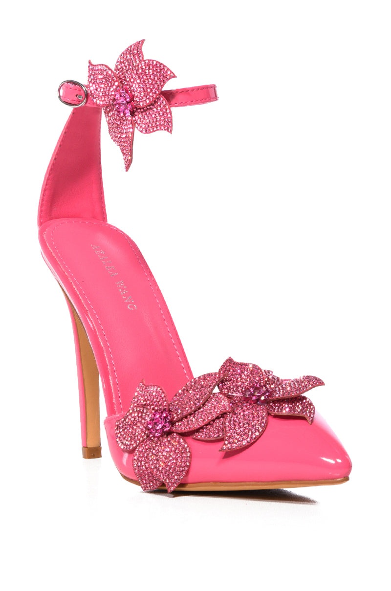 AZALEA WANG ISMEA EMBELLISHED FLOWER PUMP IN PINK