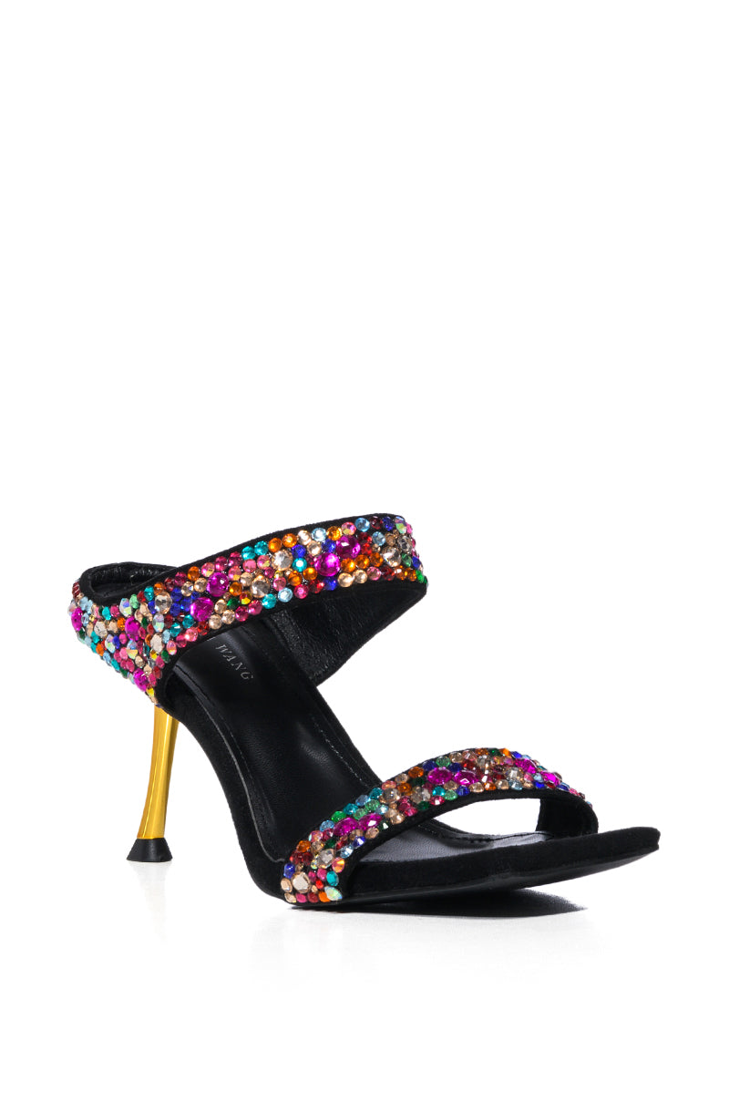 AZALEA WANG JOBELLE MULTI GEM EMBELLISHED SANDAL