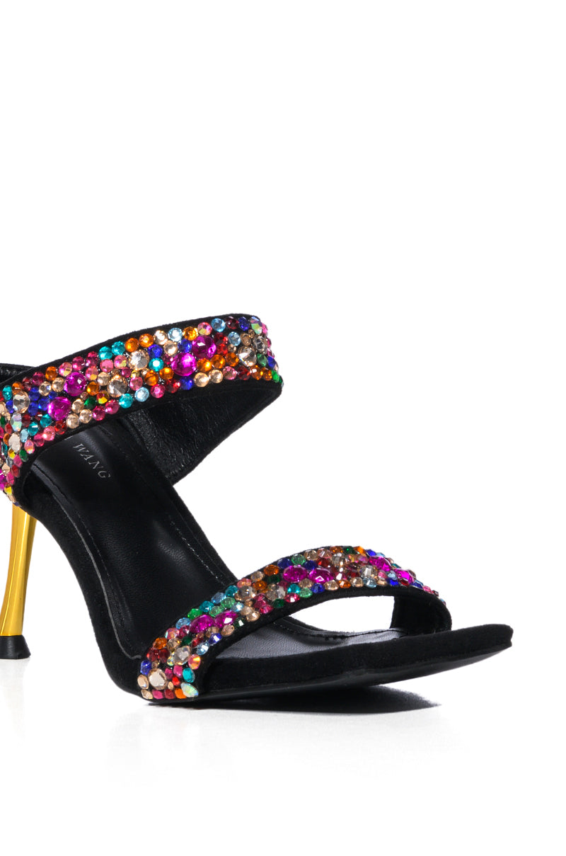 AZALEA WANG JOBELLE MULTI GEM EMBELLISHED SANDAL