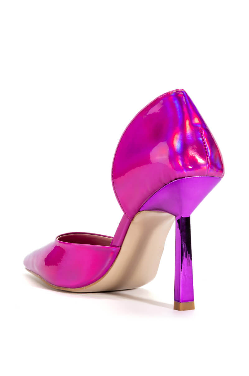 AZALEA WANG JUNO METALLIC STILETTO PUMP IN PINK
