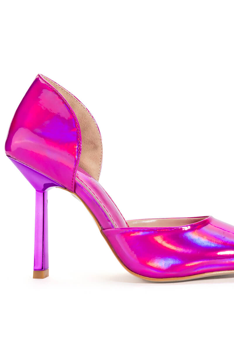 AZALEA WANG JUNO METALLIC STILETTO PUMP IN PINK