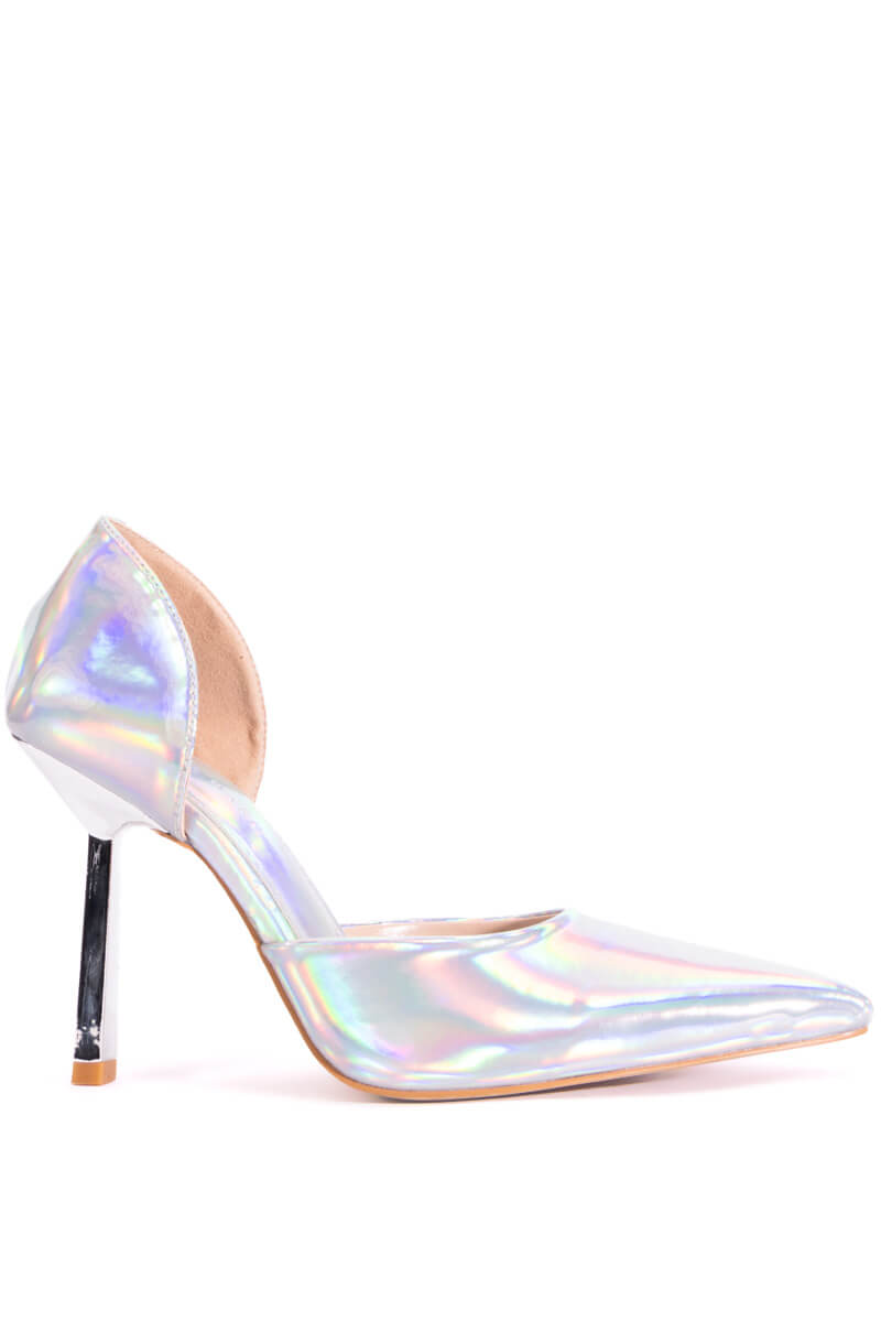 AZALEA WANG JUNO METALLIC STILETTO PUMP IN SILVER