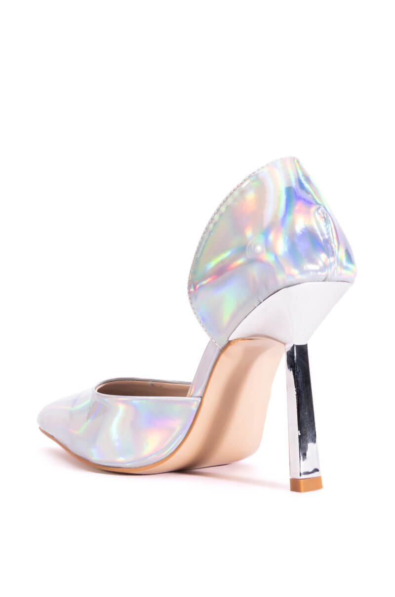 AZALEA WANG JUNO METALLIC STILETTO PUMP IN SILVER