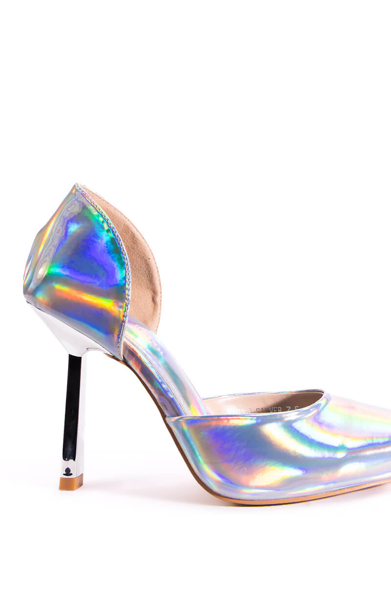 AZALEA WANG JUNO METALLIC STILETTO PUMP IN SILVER