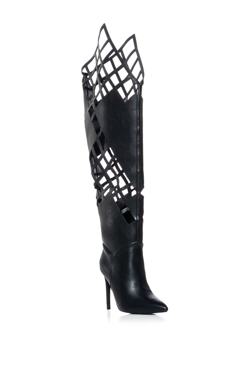 AZALEA WANG KIWANO BLACK CUT OUT BOOT