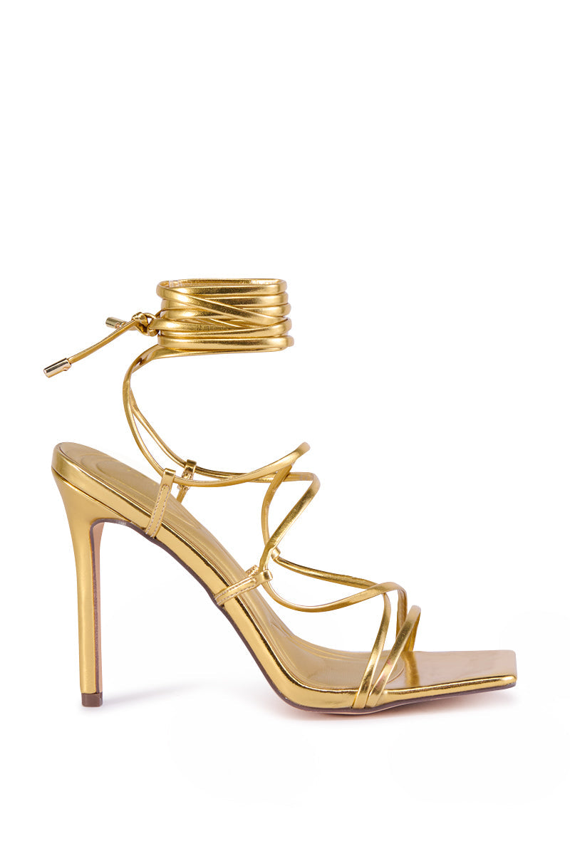 AZALEA WANG LAURA GOLD STILETTO SANDAL