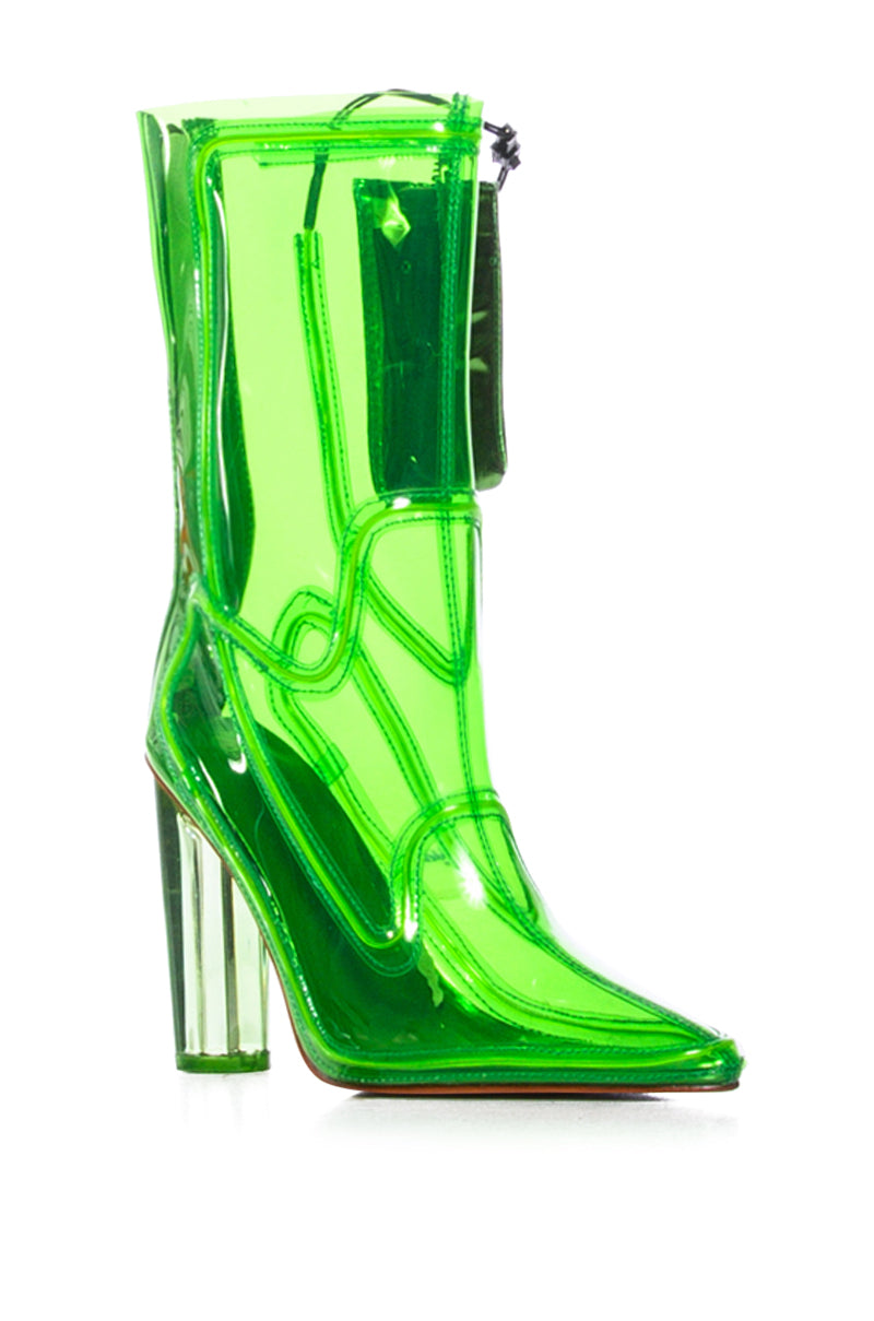 AZALEA WANG LEE LIGHT UP PVC BOOTIE IN GREEN