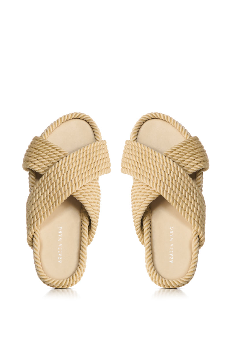 AZALEA WANG LEONIDAS BEIGE ROPE SANDAL
