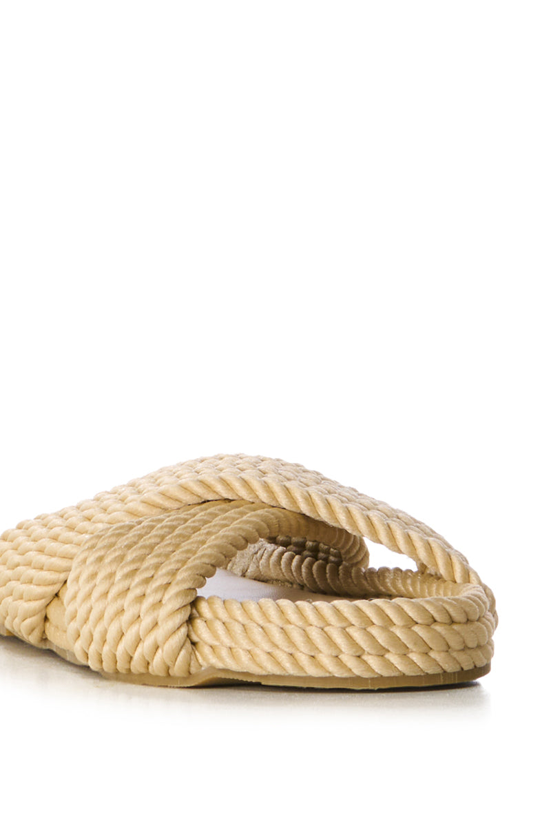 AZALEA WANG LEONIDAS BEIGE ROPE SANDAL