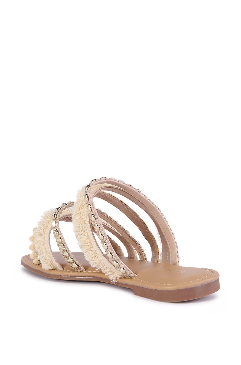 AZALEA WANG LEONORA WHITE EMBELLISHED SANDAL