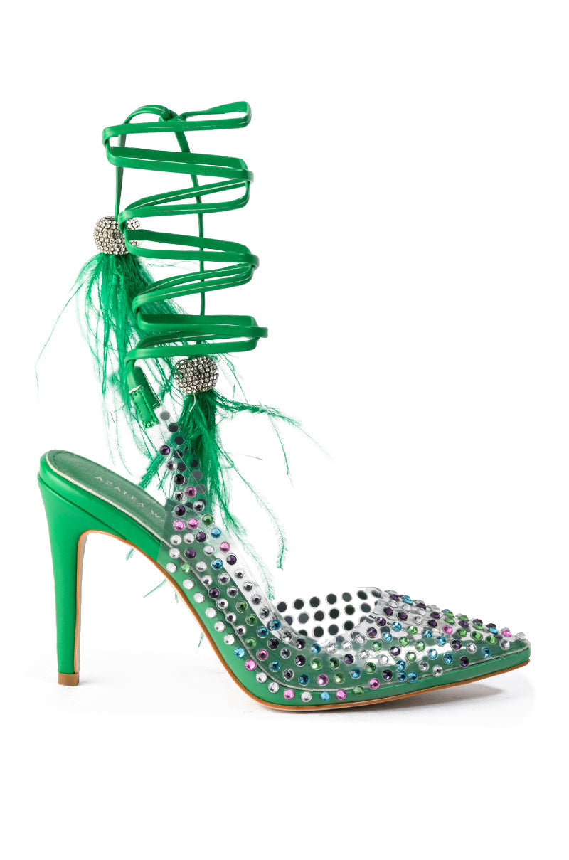 AZALEA WANG REN GREEN EMBELISHED PUMP
