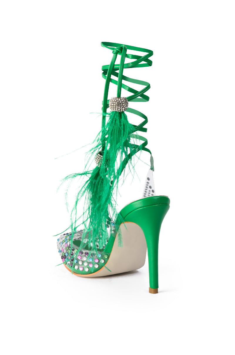 AZALEA WANG REN GREEN EMBELISHED PUMP