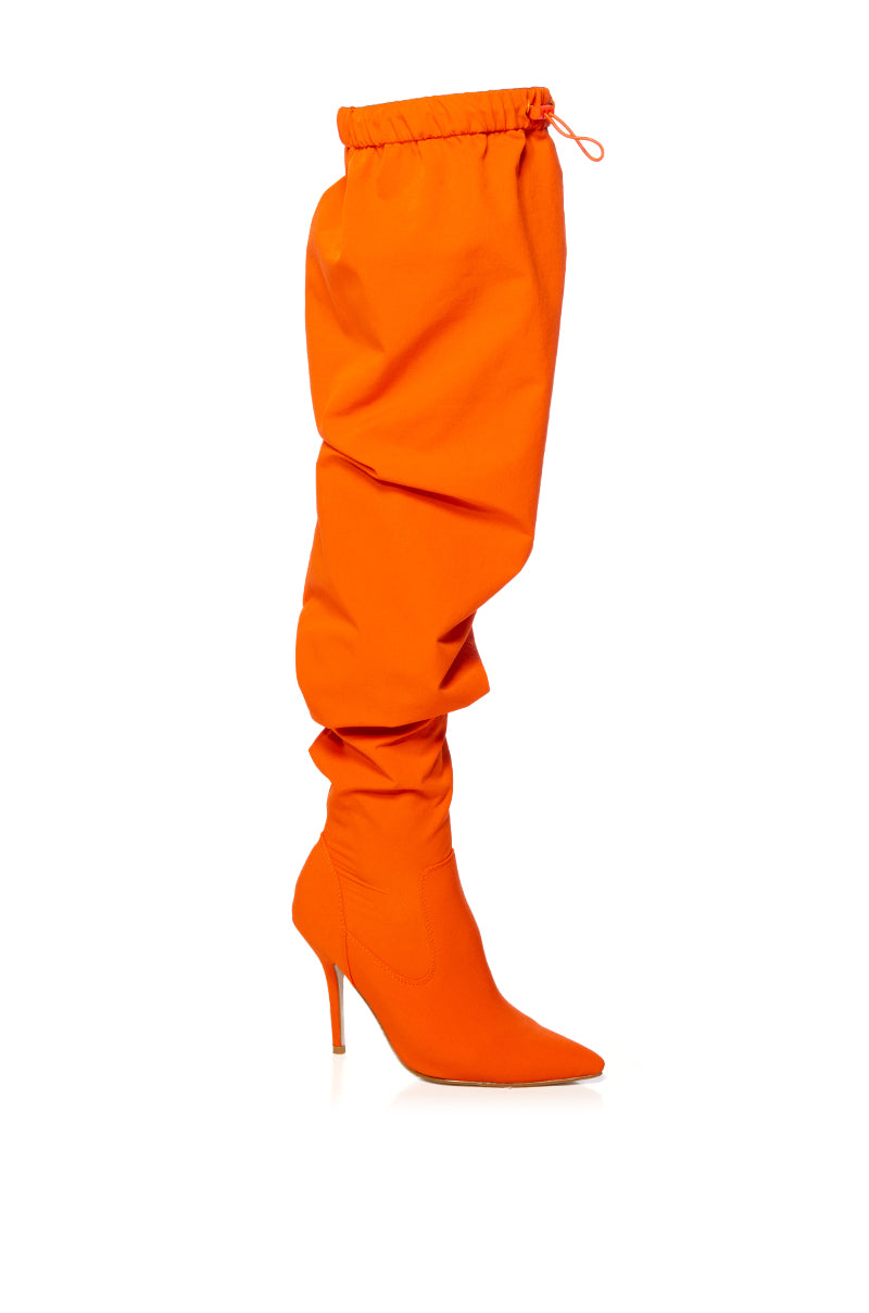 AZALEA WANG MANTIS BAGGY THIGH HIGH BOOT IN ORANGE