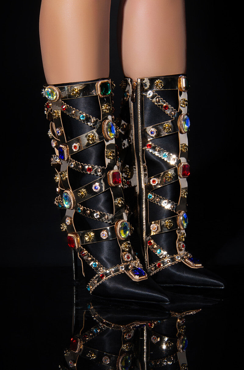 AZALEA WANG MARTINEZ EMBELLISHED BOOTIE IN BLACK