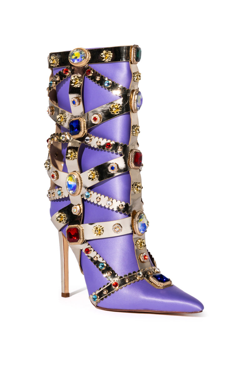 AZALEA WANG MARTINEZ EMBELLISHED BOOTIE IN PURPLE
