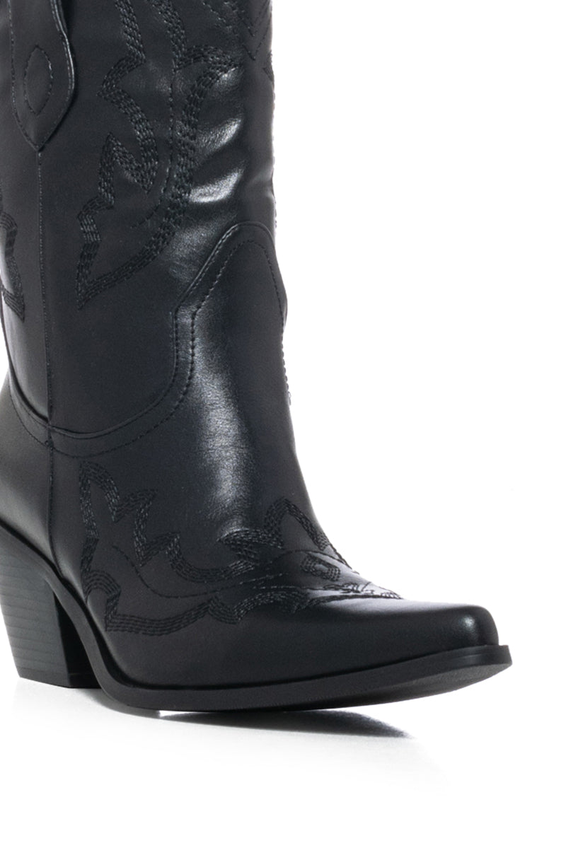 AZALEA WANG MAXFIELD EMBROIDERED WESTERN BOOTIE