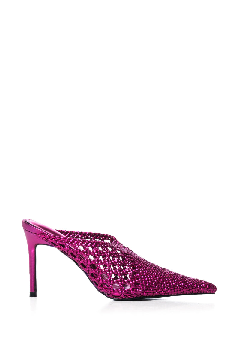 AZALEA WANG MAYLAH FUCHSIA WOVEN DETAIL PUMP