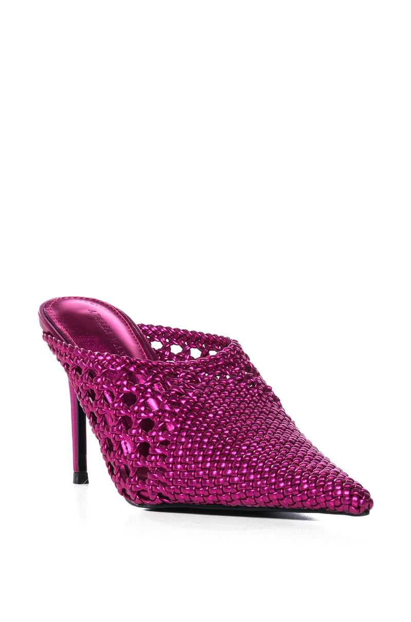 AZALEA WANG MAYLAH FUCHSIA WOVEN DETAIL PUMP