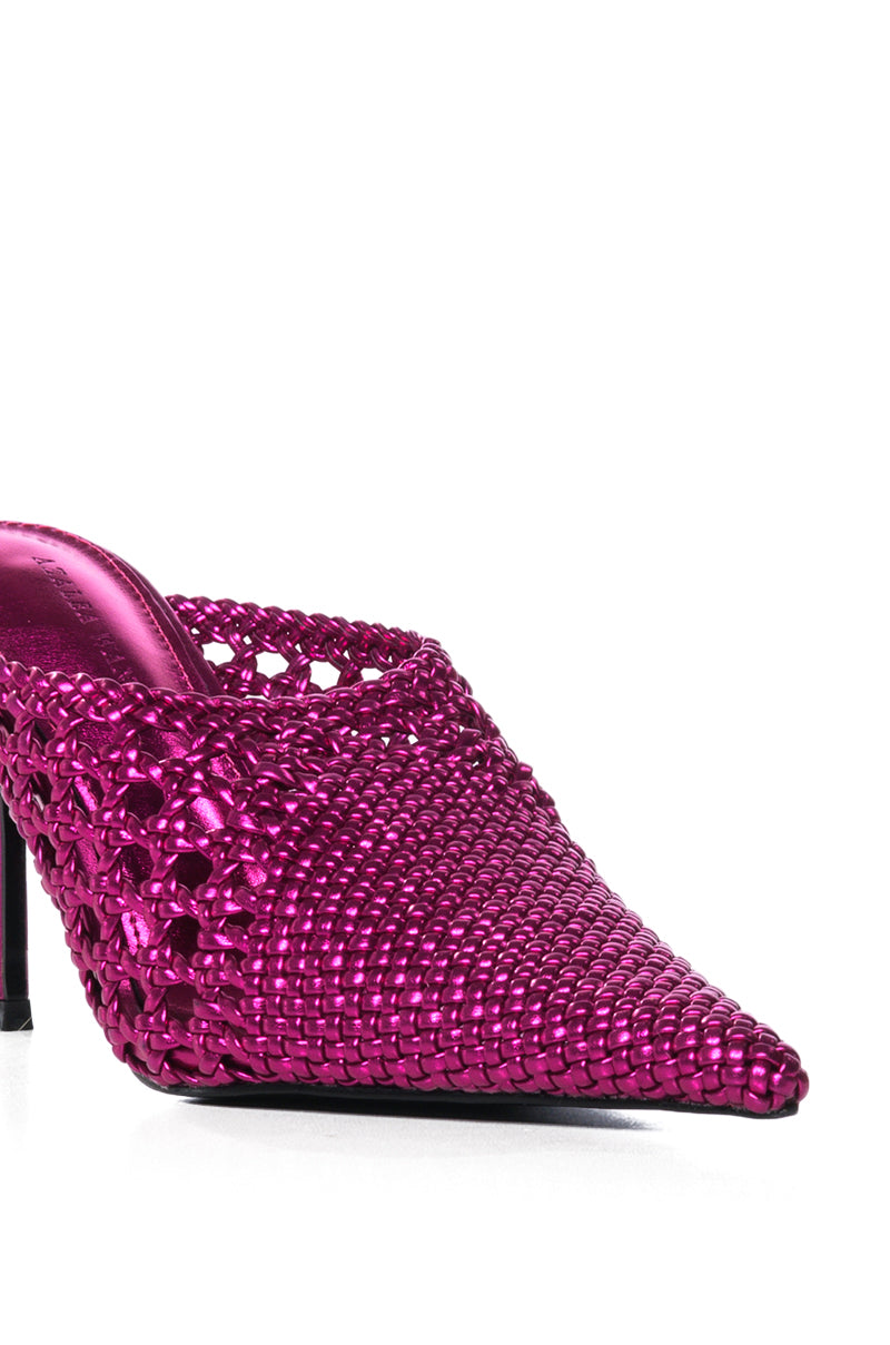 AZALEA WANG MAYLAH FUCHSIA WOVEN DETAIL PUMP