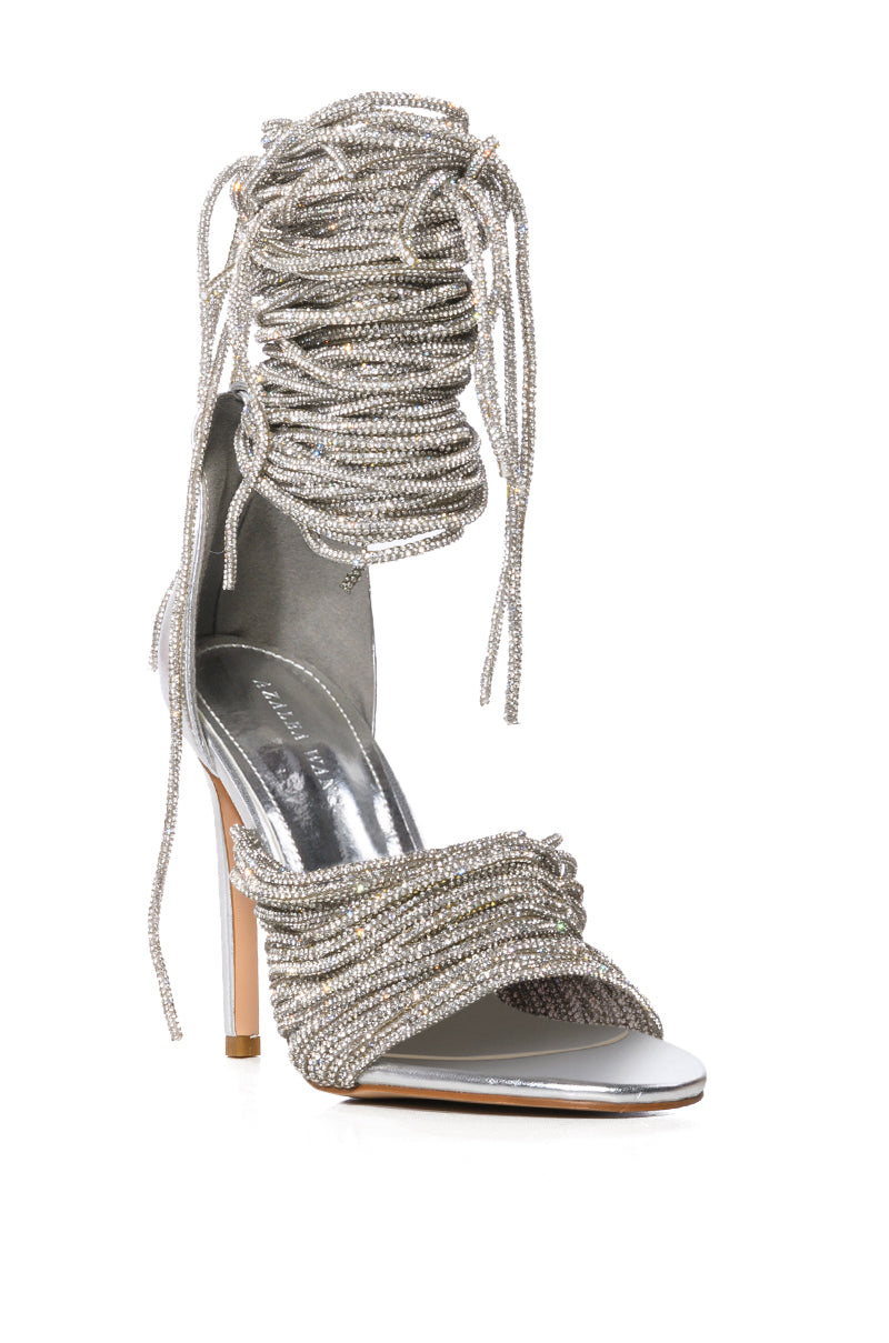 AZALEA WANG MIFFY SILVER STILETTO SANDAL