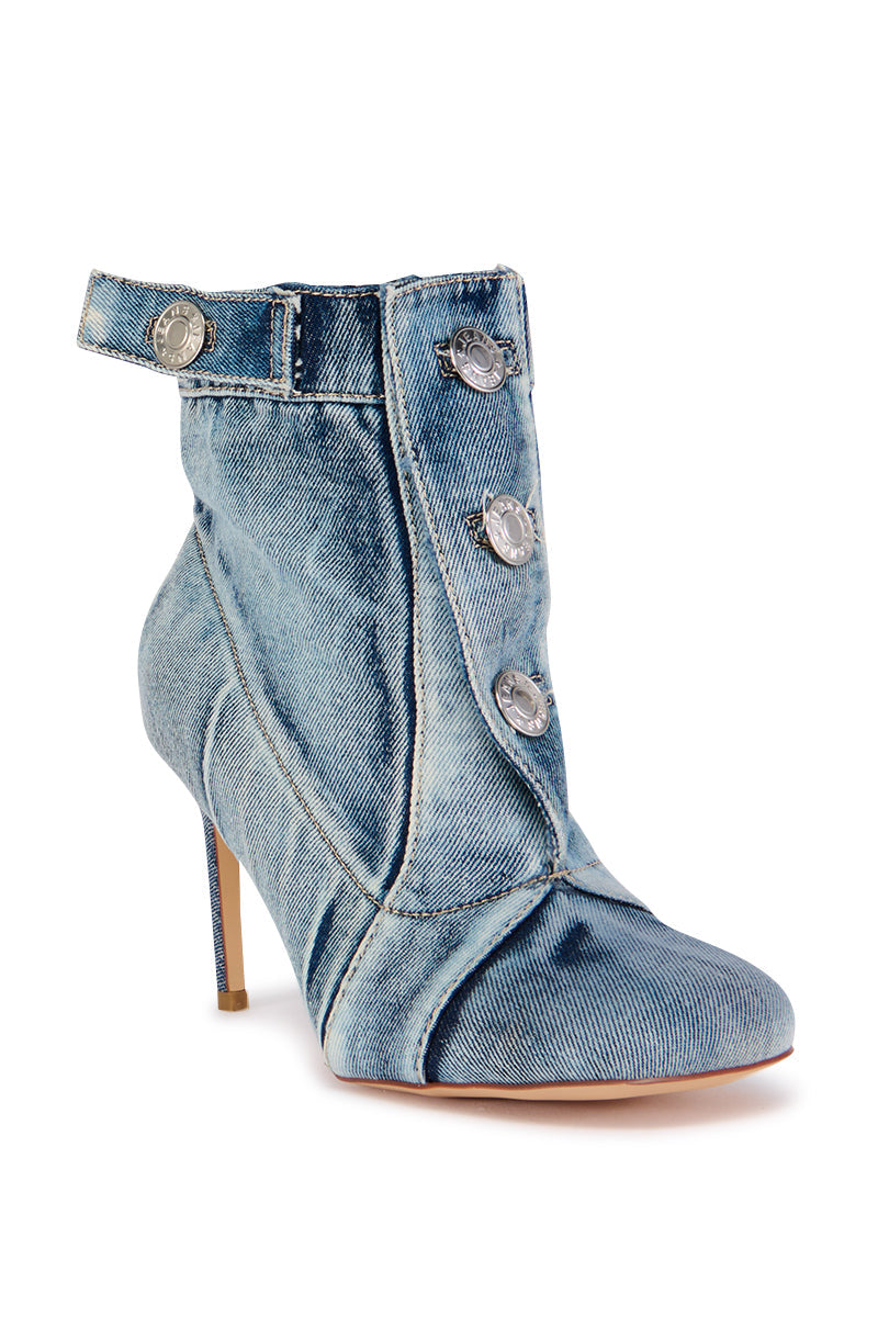 AZALEA WANG MORIAH DENIM STILETTO BOOTIE