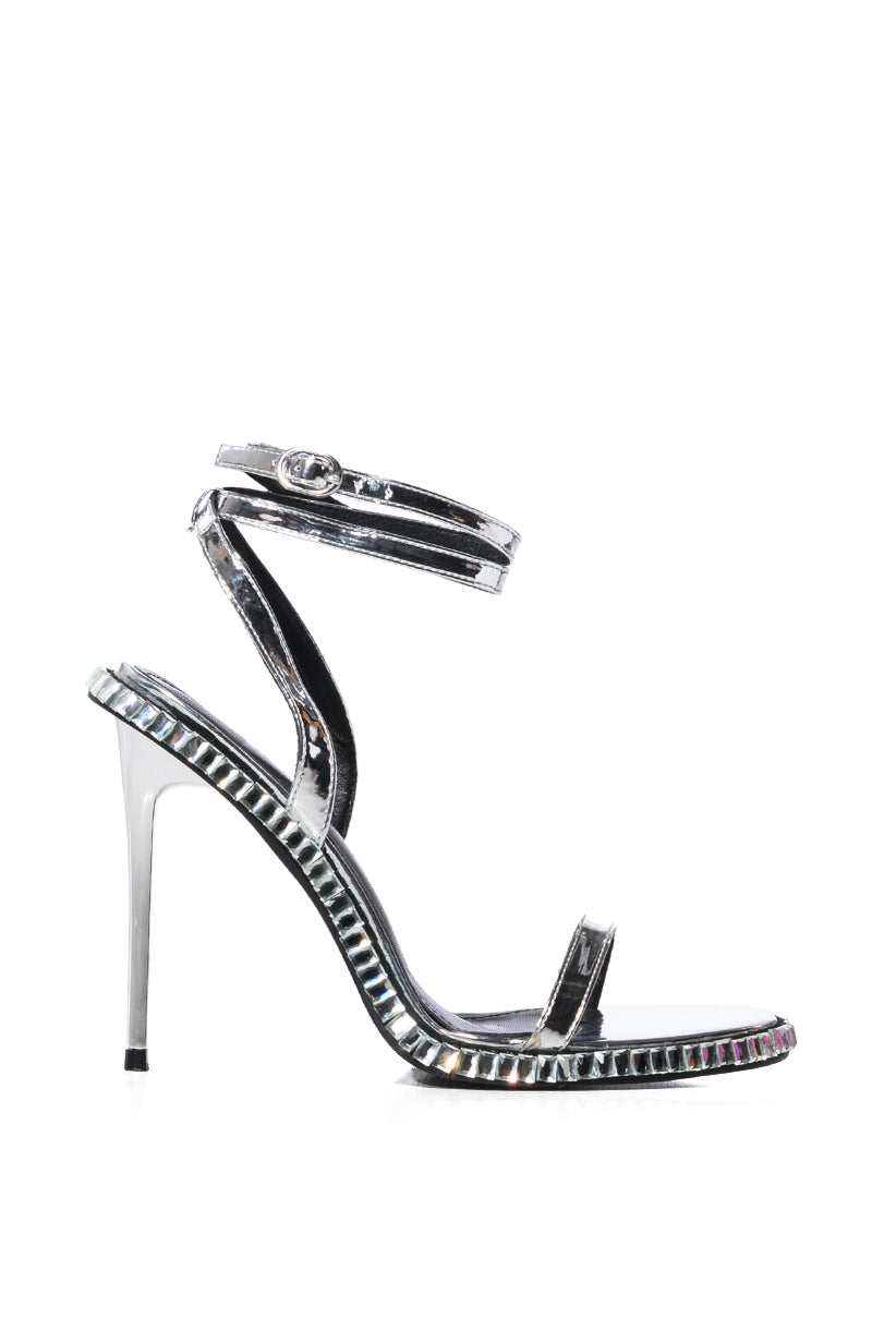 AZALEA WANG BRIK EMBELLISHED STILETTO SANDAL IN BLACK