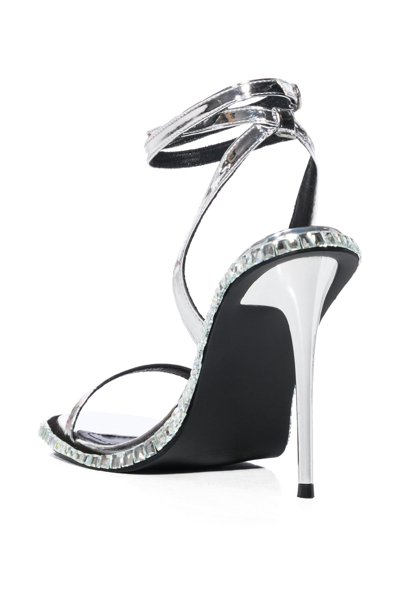 AZALEA WANG BRIK EMBELLISHED STILETTO SANDAL IN BLACK