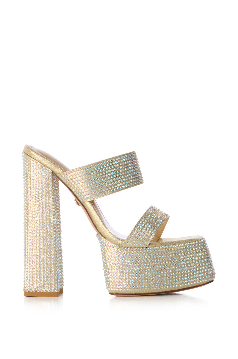 AZALEA WANG NARICE GOLD RHINESTONE SANDAL