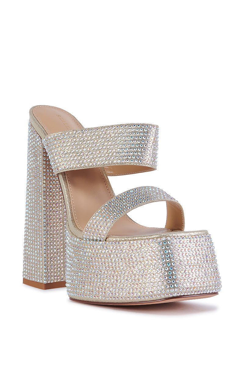 AZALEA WANG NARICE GOLD RHINESTONE SANDAL