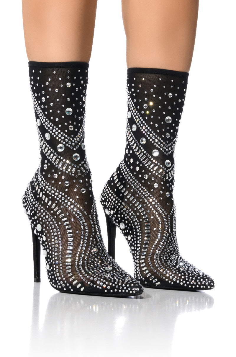 AZALEA WANG OPRY EMBELLISHED BOOTIE IN BLACK