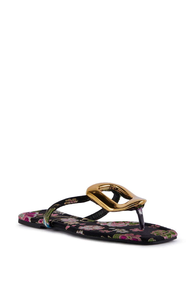 AZALEA WANG PACCHERI BLACK BROCADE SANDAL