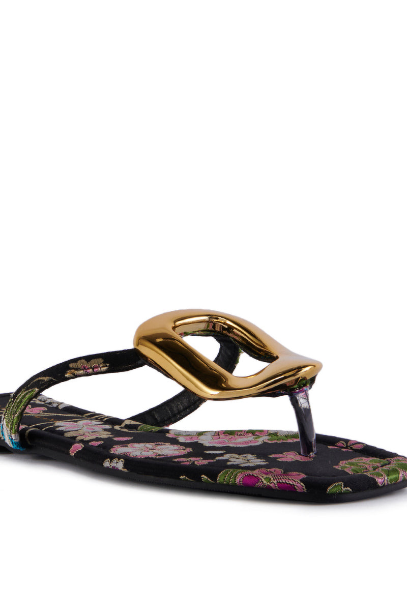 AZALEA WANG PACCHERI BLACK BROCADE SANDAL