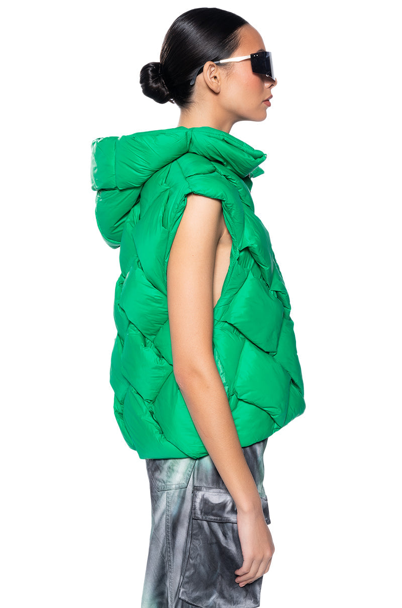 AZALEA WANG PADDINGTON WEAVE PUFFER VEST