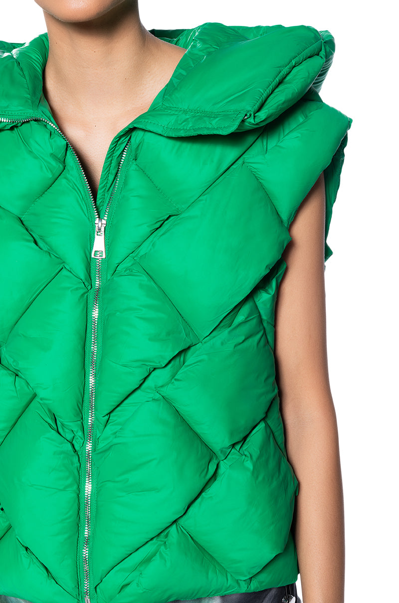 AZALEA WANG PADDINGTON WEAVE PUFFER VEST