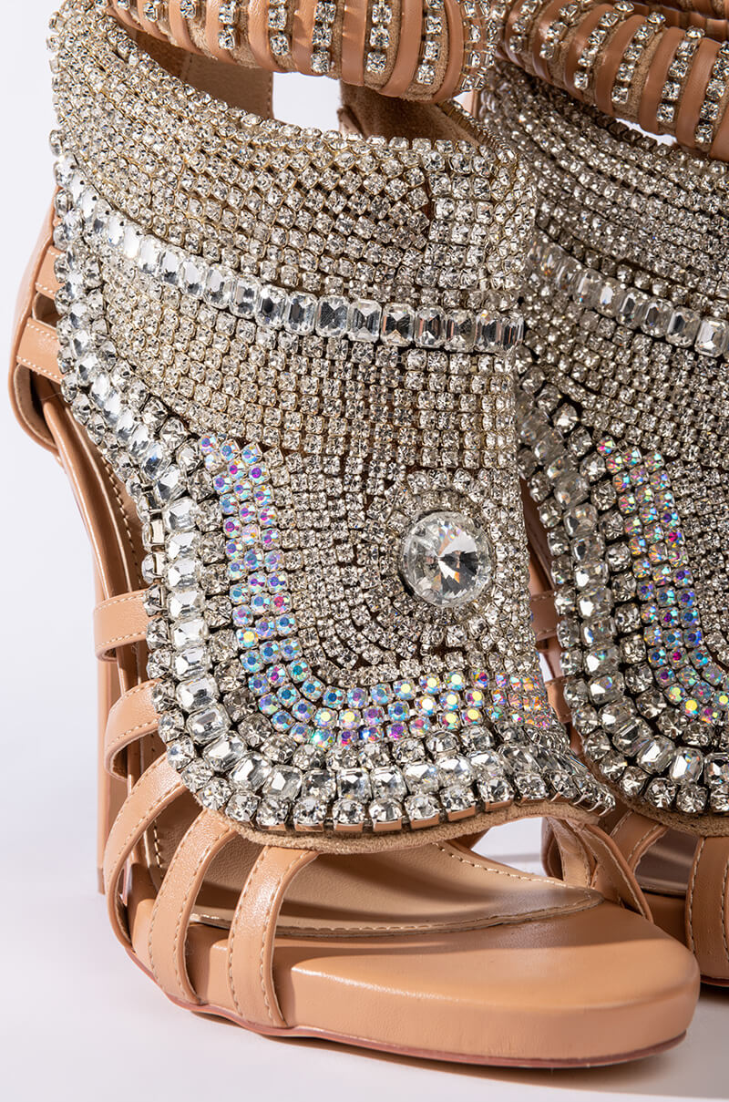 AZALEA WANG PUSH YOUR LUCK STILETTO SANDAL IN NUDE