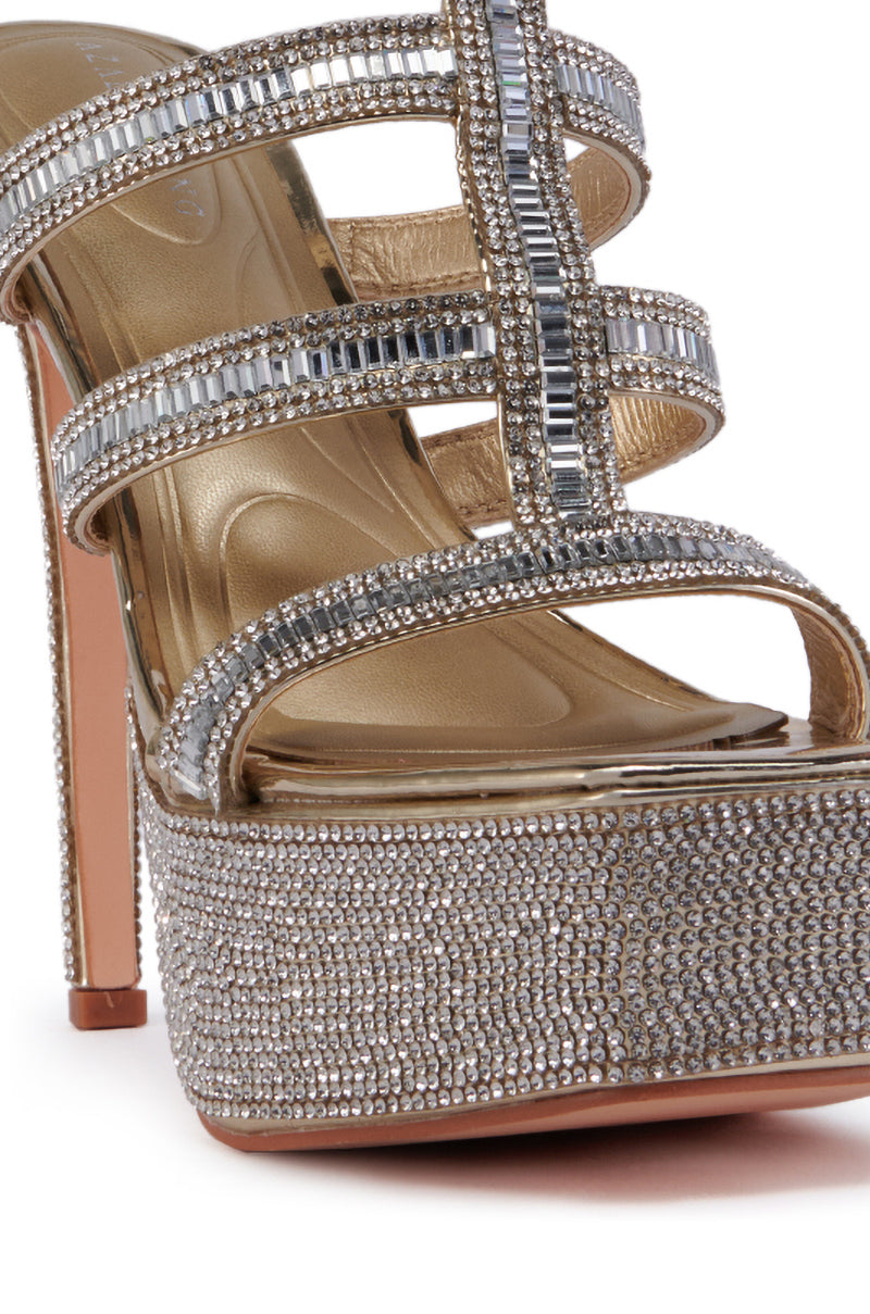 AZALEA WANG ROANOKE GOLD RHINESTONE HEEL