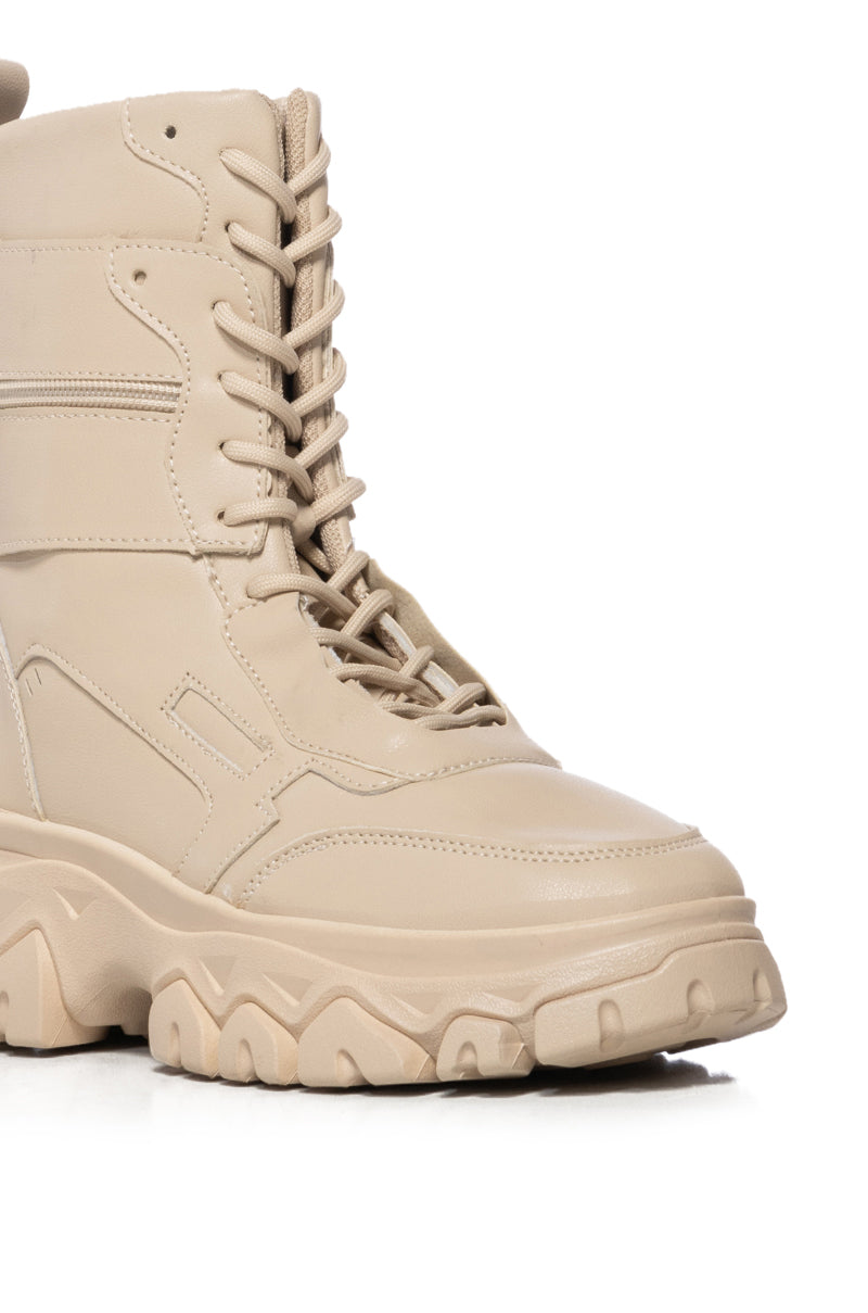 AZALEA WANG SCOTTIE NUDE FLATFORM HIGH TOP SNEAKER