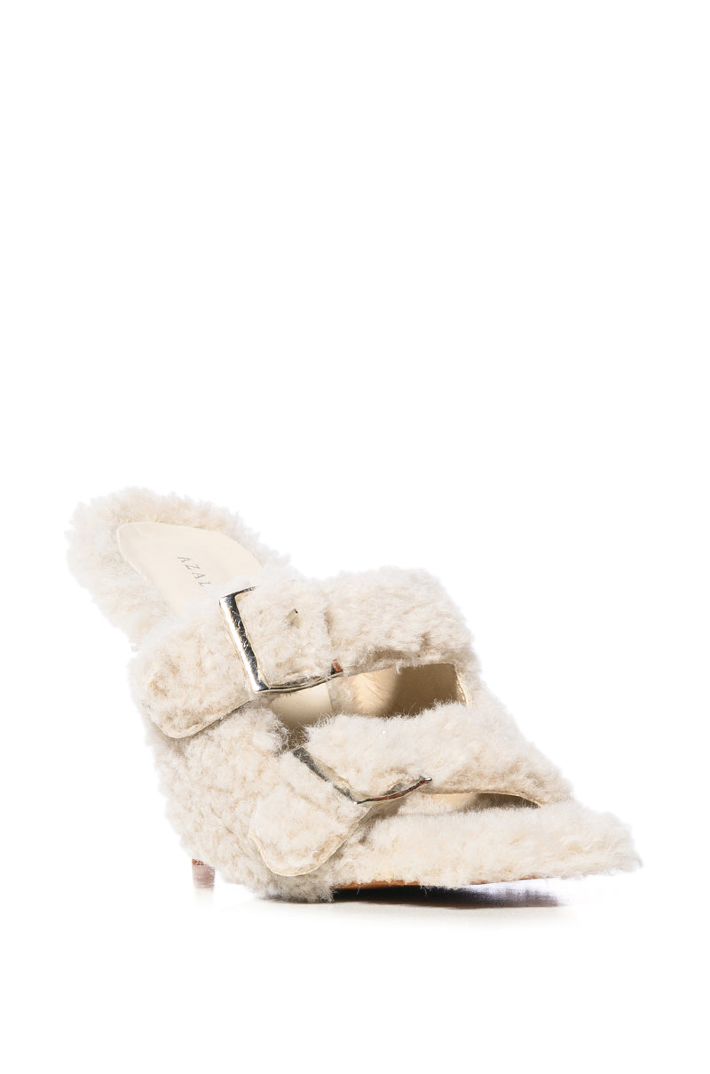 AZALEA WANG SHANA NUDE FUZZY PUMP