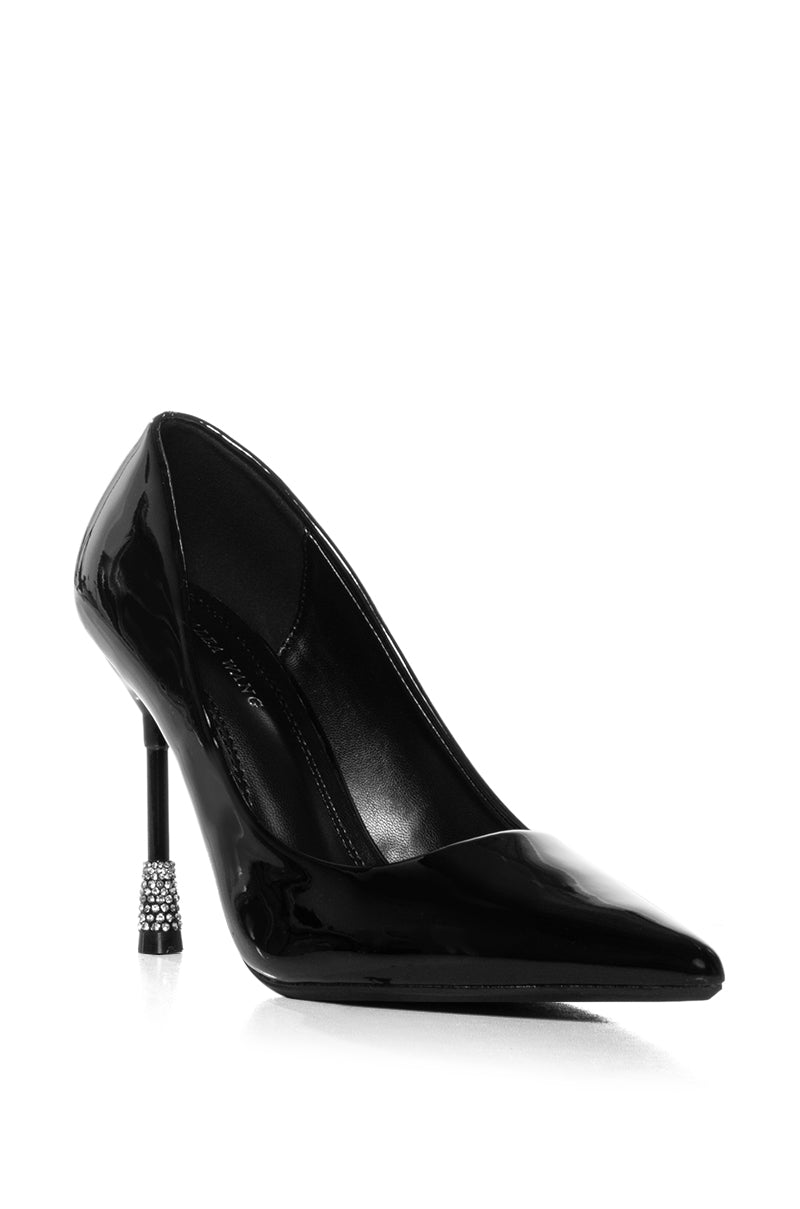 AZALEA WANG SHELLEY BLACK PATENT PUMP