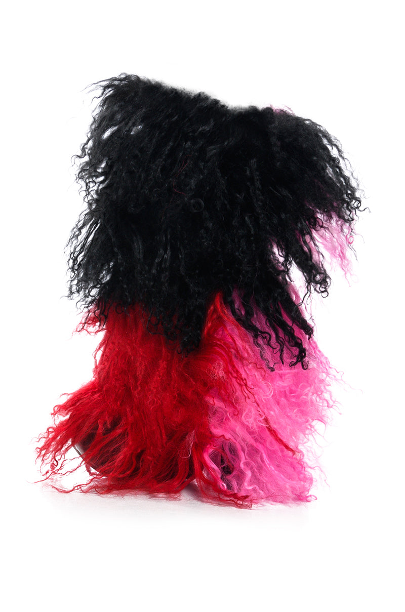 AZALEA WANG SHOOP MOHAIR FUR BOOTIE IN MULTI