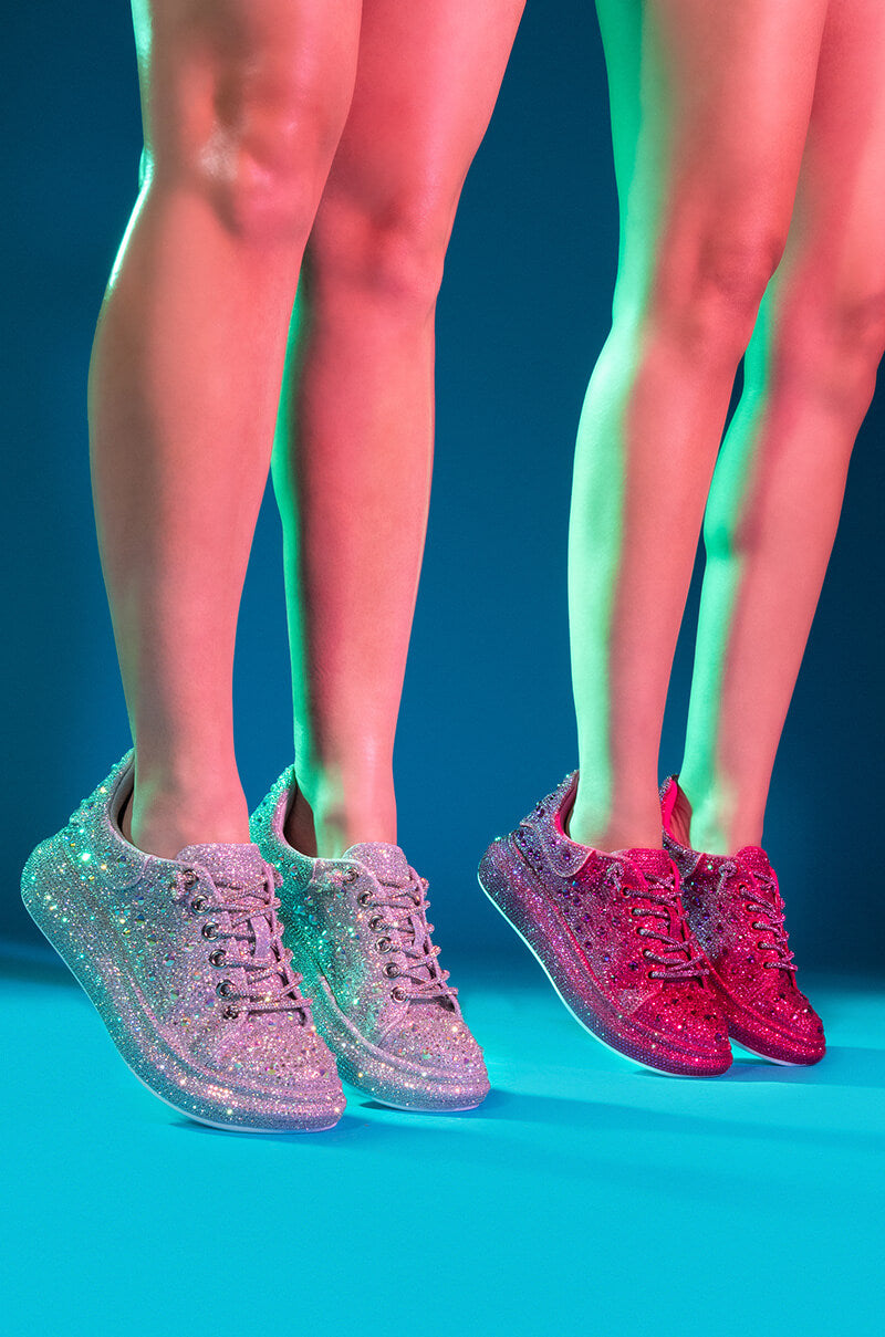 AZALEA WANG STOP AND STARE FLAT SNEAKER IN PINK