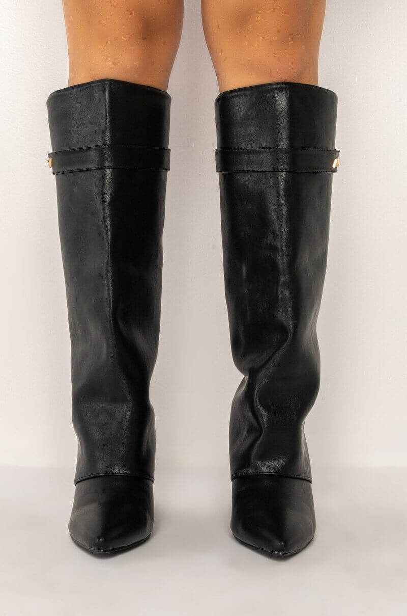 AZALEA WANG STUCK ON YOU WEDGE BOOT IN BLACK